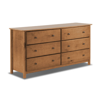 Shaker Solid Wood 6-Drawer Dresser Natural Shaker Solid Wood 6-Drawer Dresser Natural