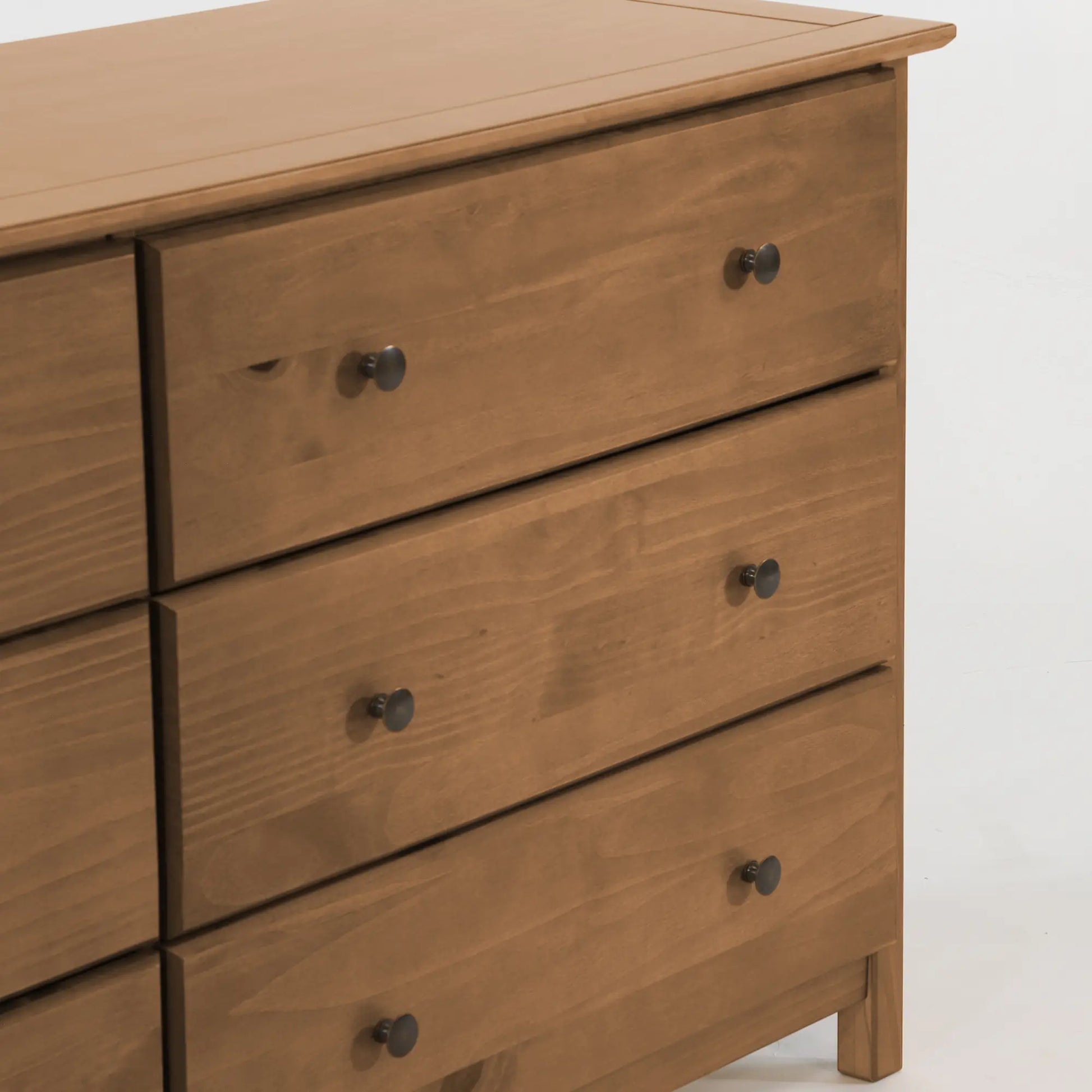 6ft long dresser 9 wood drawers Shaker Solid Wood 6-Drawer Dresser Grain Wood Furniture Color: Natural