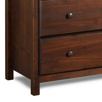 Grain Wood Furniture Shaker 2-Door Wardrobe, Solid Wood with Walnut Finish
