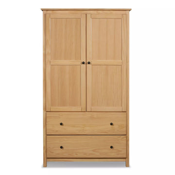 Shaker 2-Door Wardrobe – Grain Wood Furniture