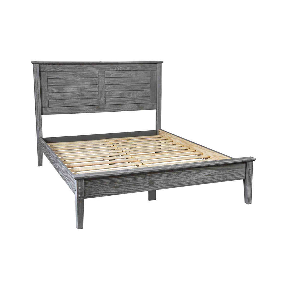Greenport Louvered Platform Bed Grain Wood Furniture