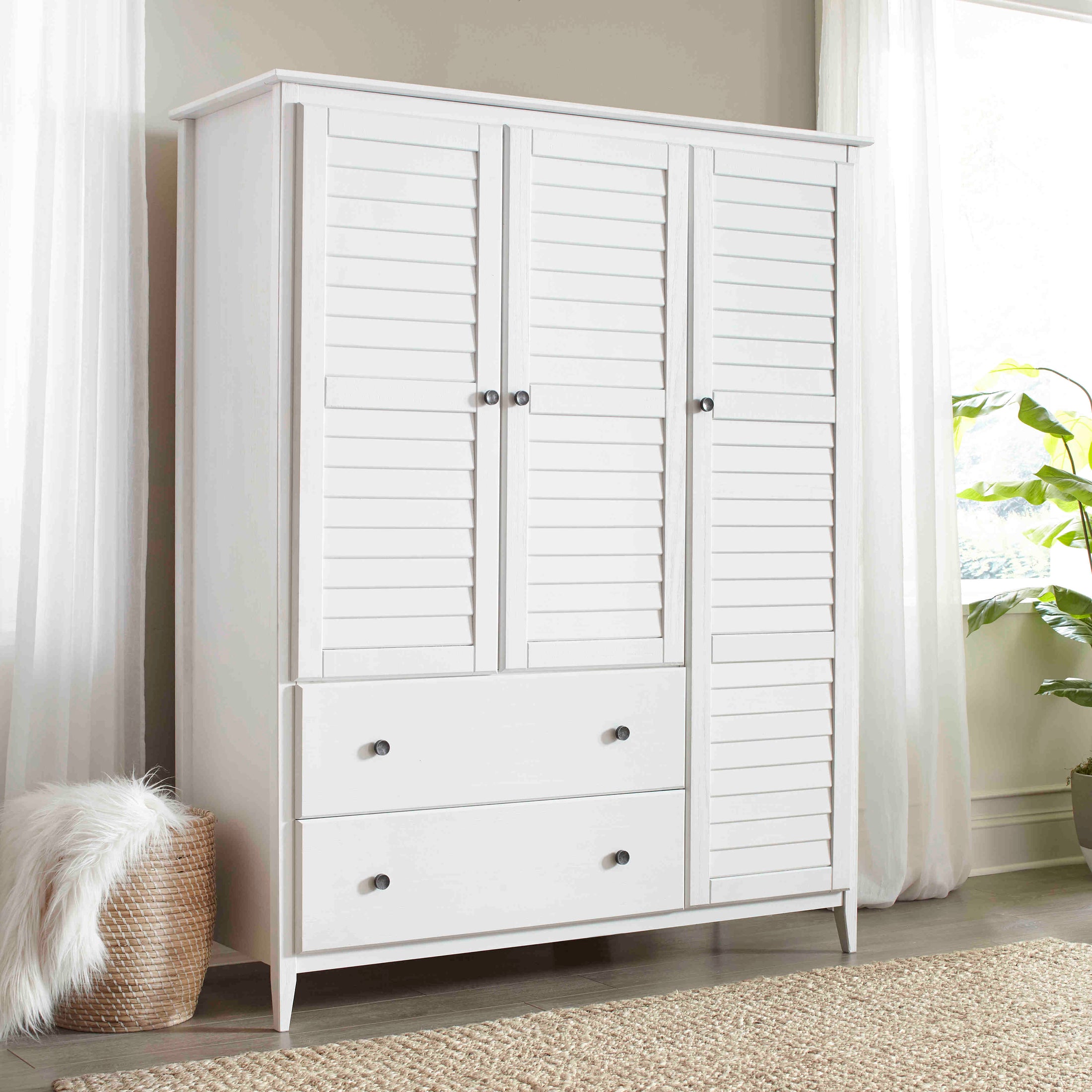 Greenport 3Door Wardrobe Grain Wood Furniture