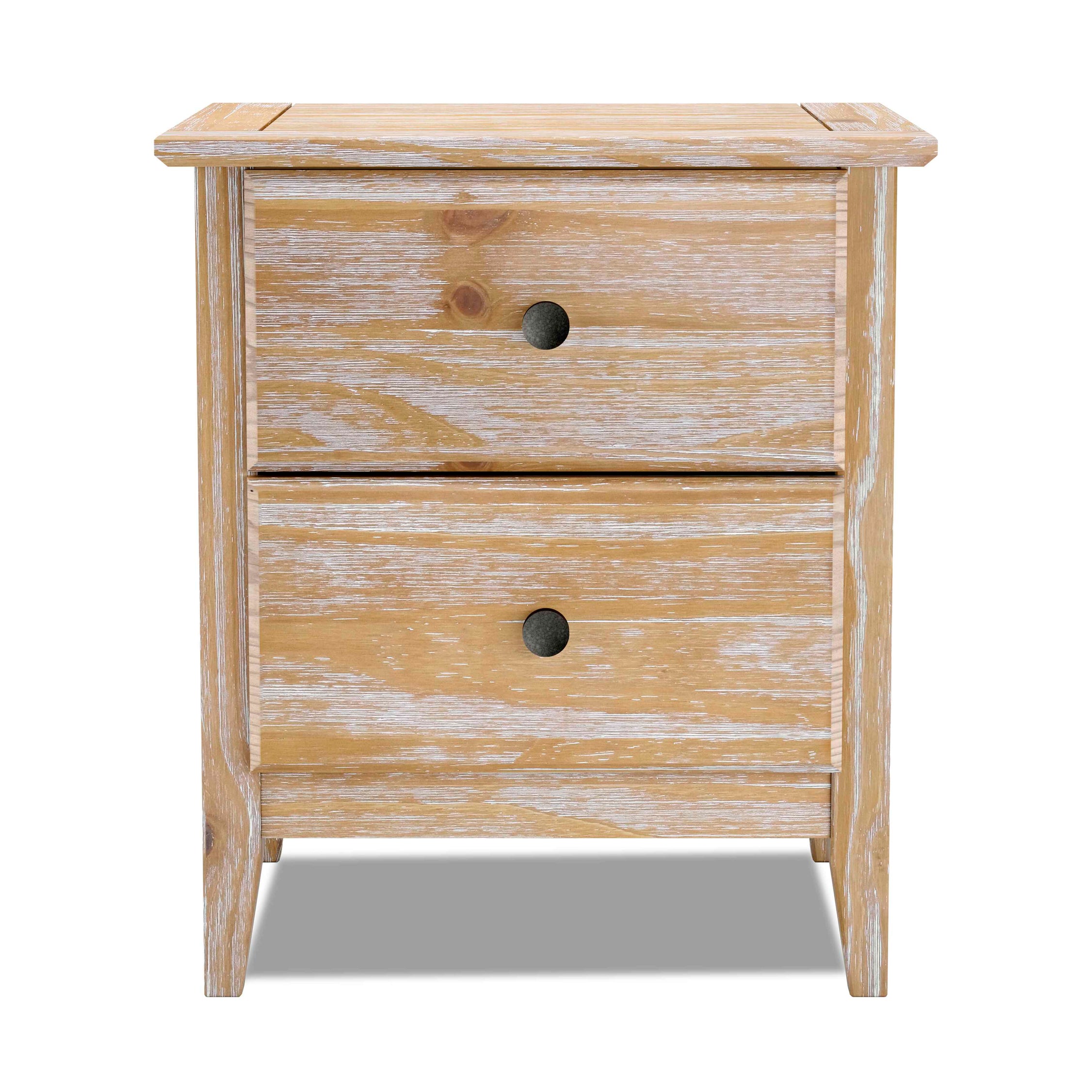 Greenport 2Drawer Nightstand Grain Wood Furniture