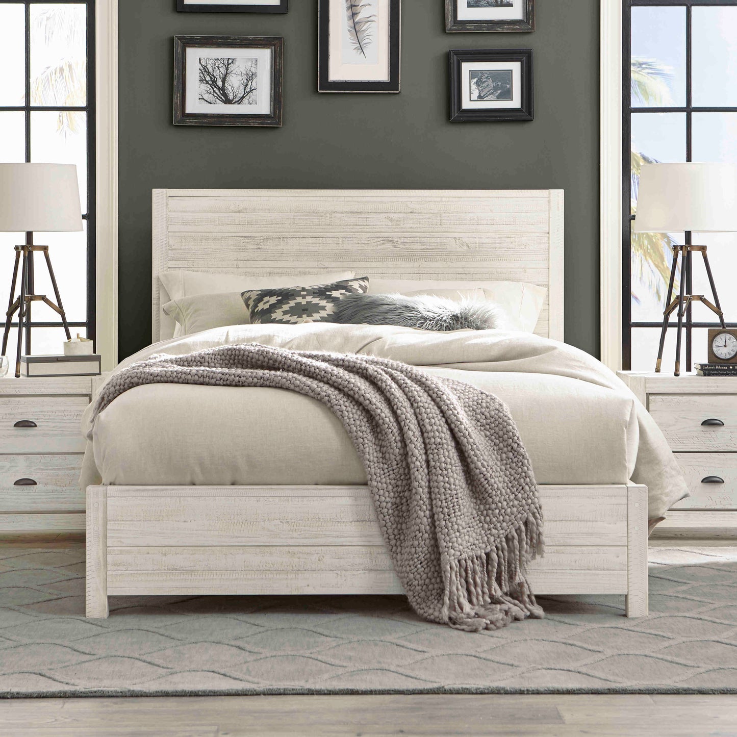 Rustic off white bed frame Clearance