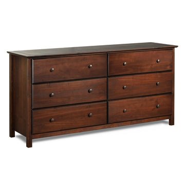Grain Wood Furniture Shaker 6-Drawer Dresser, Walnut Grain Wood Furniture Shaker 6-Drawer Dresser, Walnut
