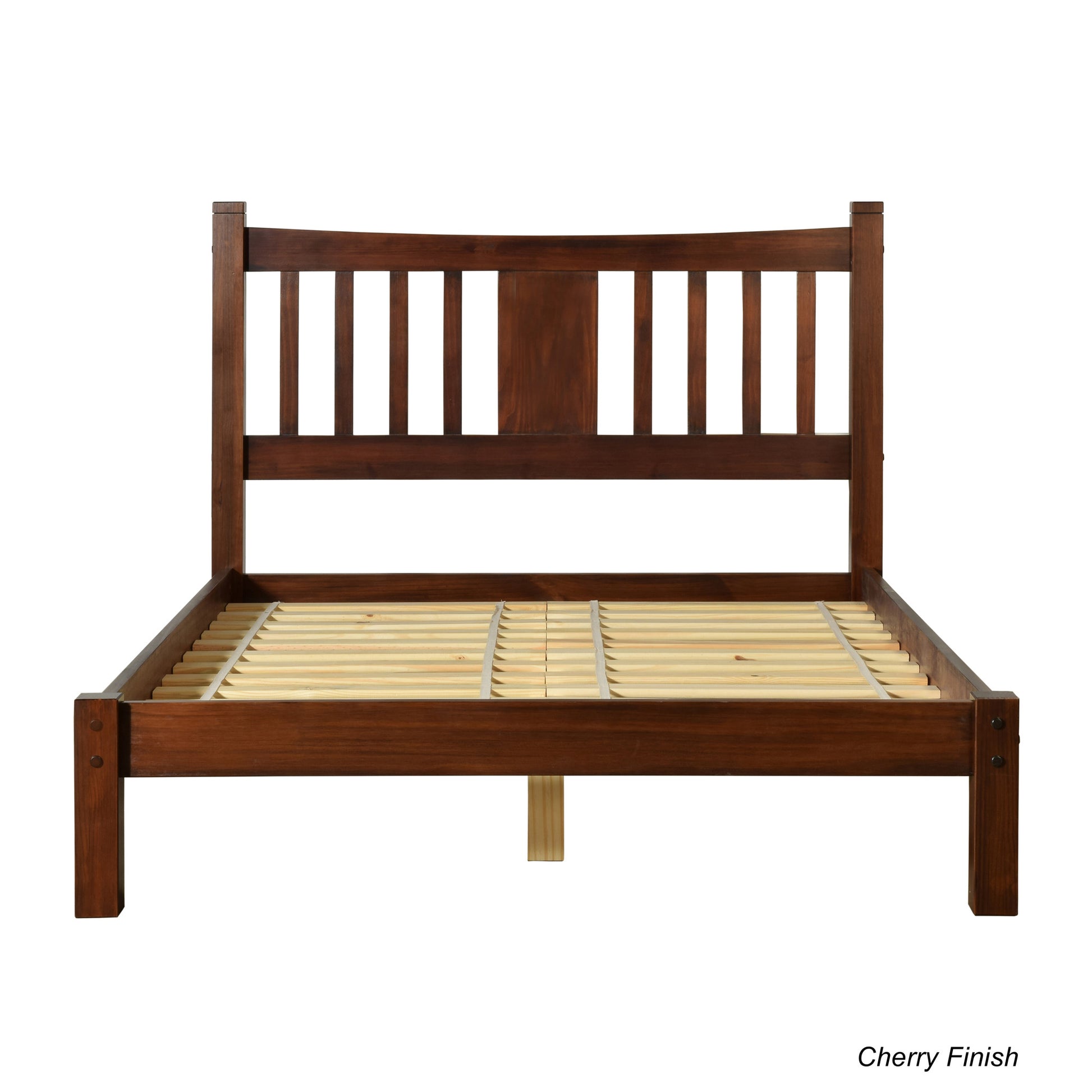 Shaker Queen Slat Platform Bed - Cherry - Grain Wood Furniture - 4