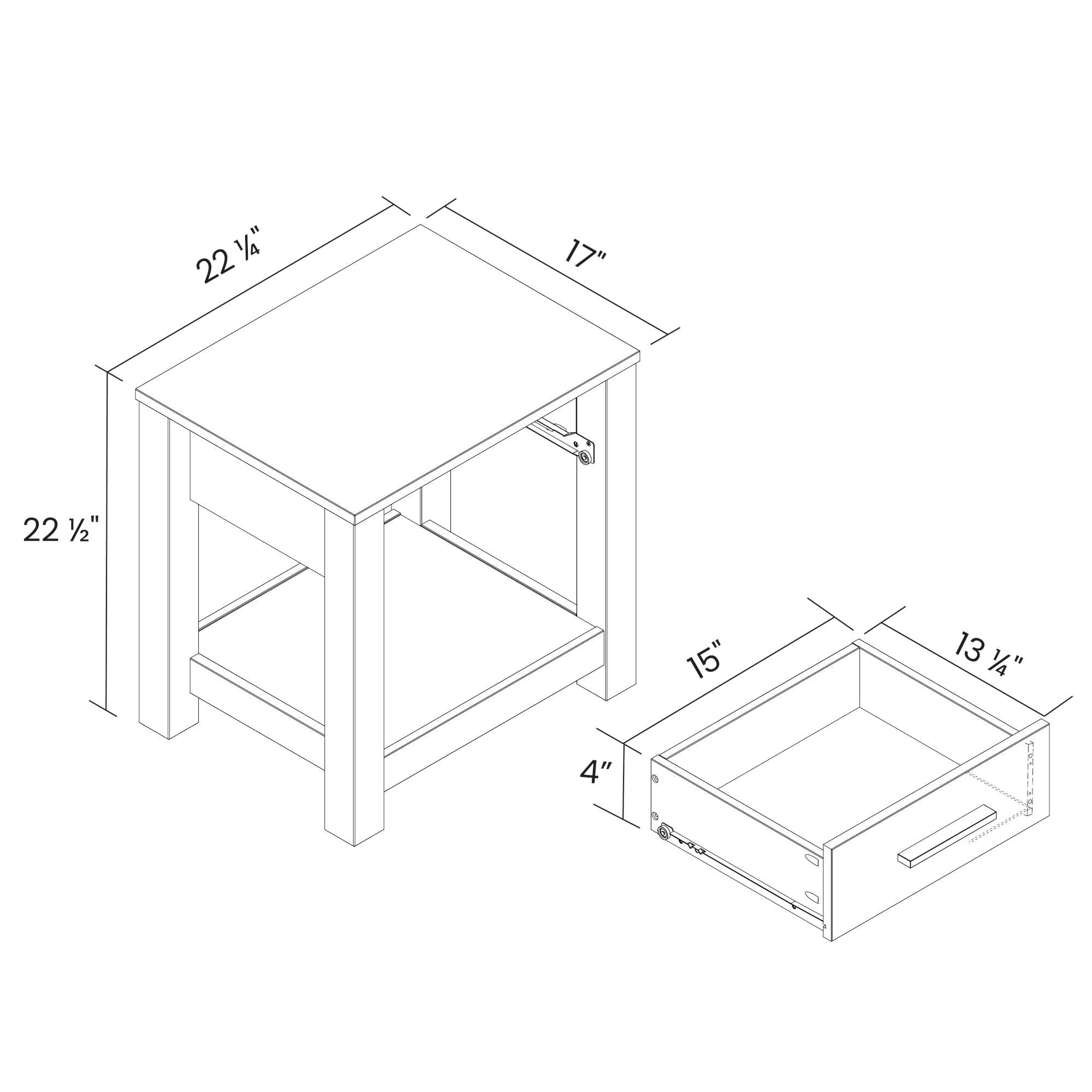 Loft One-Drawer Nightstand – Grain Wood Furniture