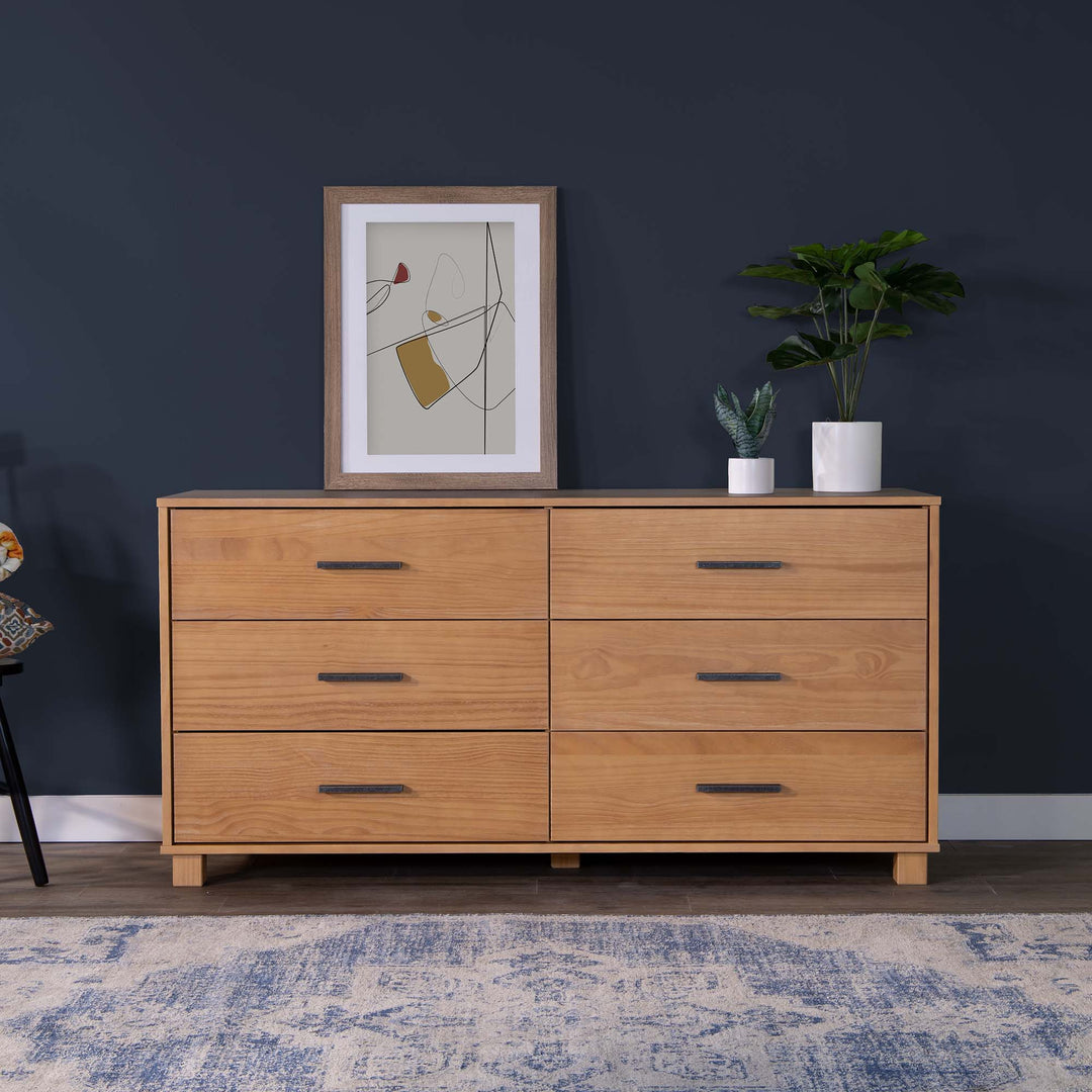 wooden dresser light brown Loft 6-Drawer Dresser – Grain Wood Furniture