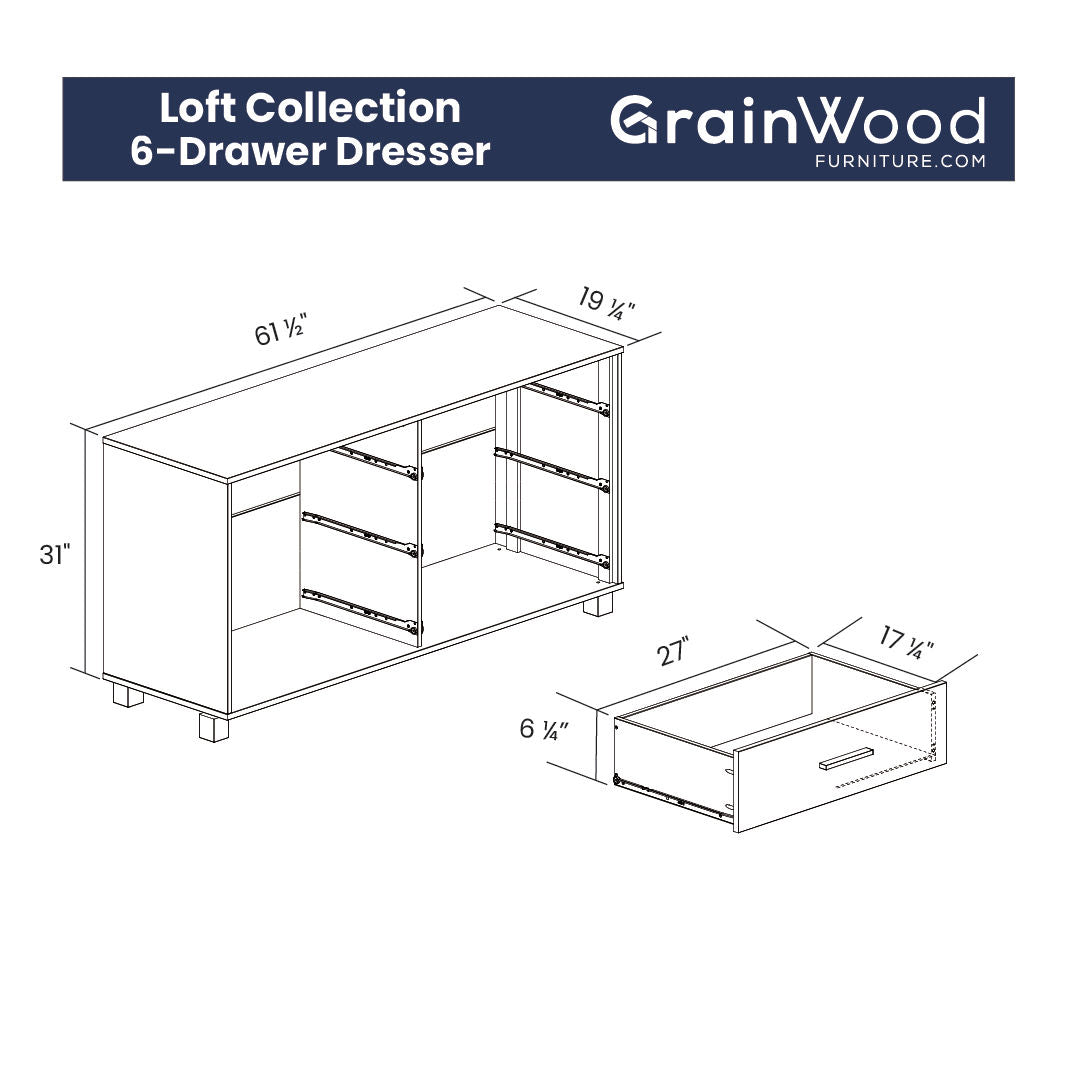 Loft 6-Drawer Dresser