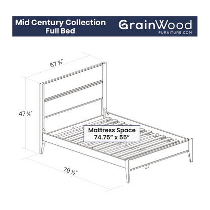 Mid Century Panel Bed