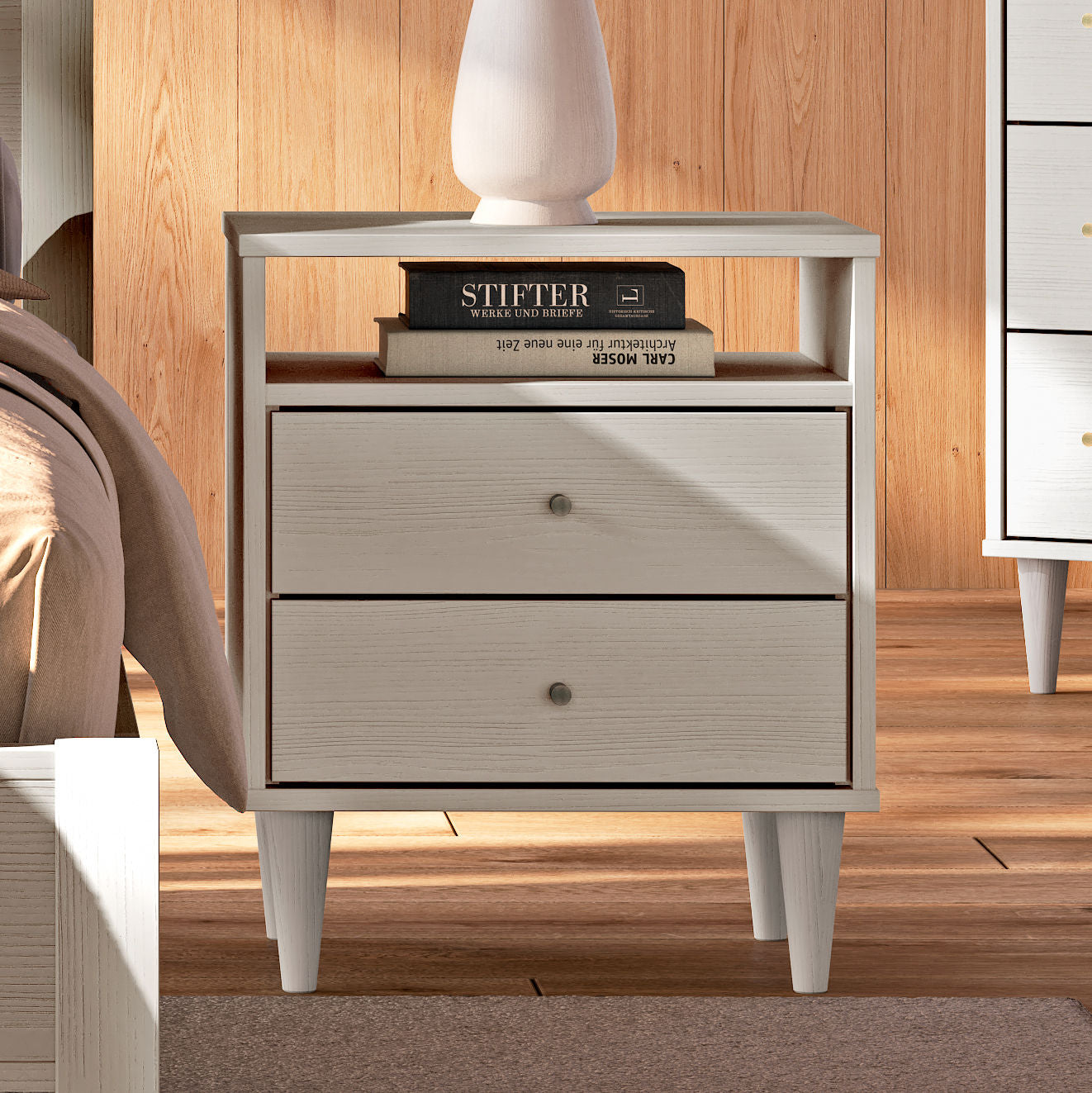 White mid deals century modern nightstand