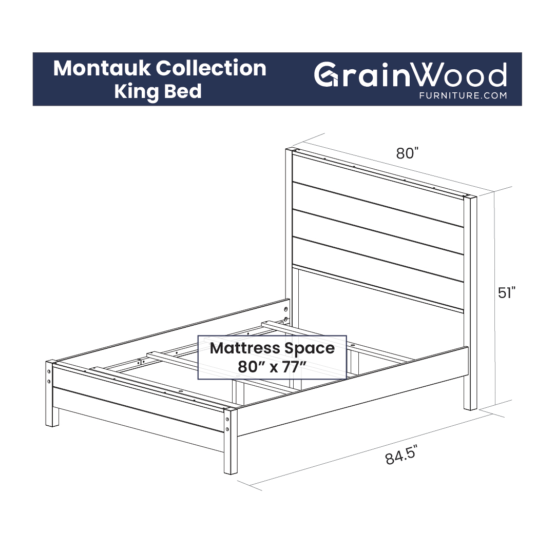 Montauk king size hot sale solid wood bed