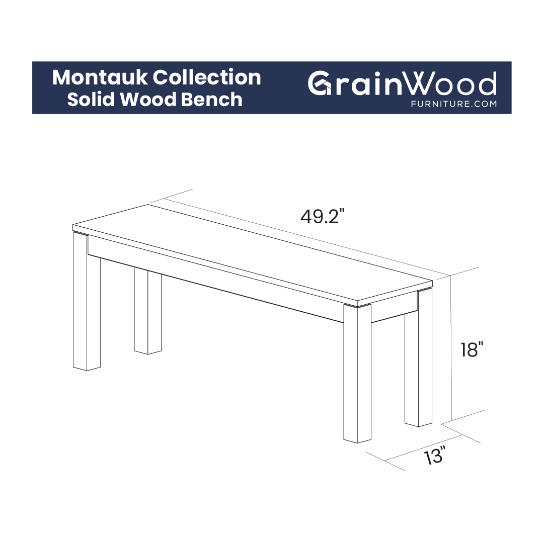 Montauk Solid Wood Bench