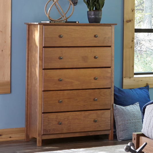 Grain Wood Furniture Shaker 5 Drawer Chest Grain Wood Furniture Shaker 5 Drawer Chest